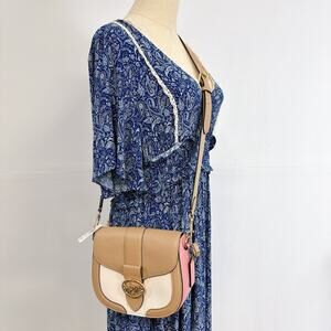 Coach C3596 Georgie Saddle Bag In Colorblock IN Taupe Multi